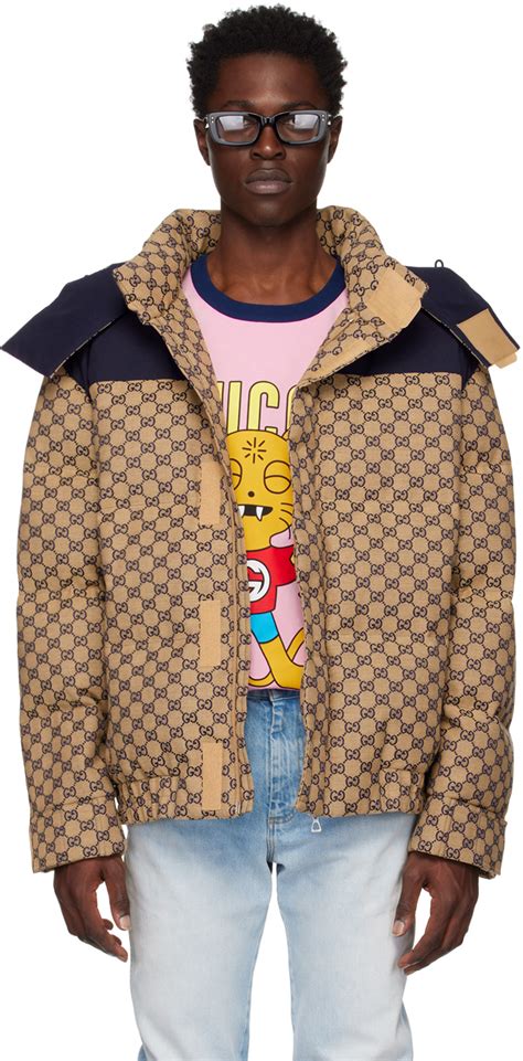 gucci jacket blue and red mens|Gucci black puffer jacket.